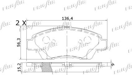 Frigair PD19.514 - Brake Pad Set, disc brake www.autospares.lv