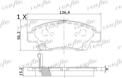 Frigair PD19.514 - Brake Pad Set, disc brake www.autospares.lv