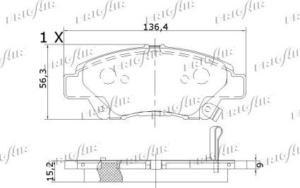 Frigair PD19.514 - Brake Pad Set, disc brake www.autospares.lv