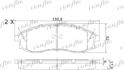 Frigair PD16.508 - Bremžu uzliku kompl., Disku bremzes autospares.lv