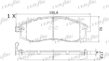 Frigair PD16.508 - Brake Pad Set, disc brake www.autospares.lv