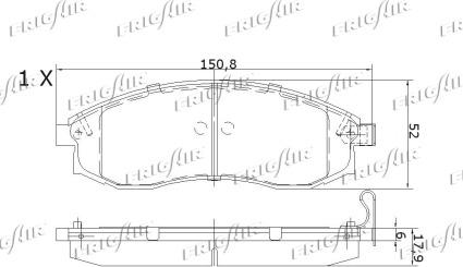 Frigair PD16.508 - Brake Pad Set, disc brake www.autospares.lv