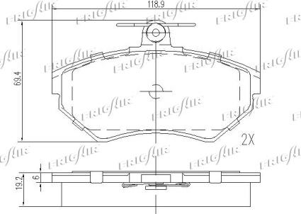 Frigair PD10.522 - Тормозные колодки, дисковые, комплект www.autospares.lv