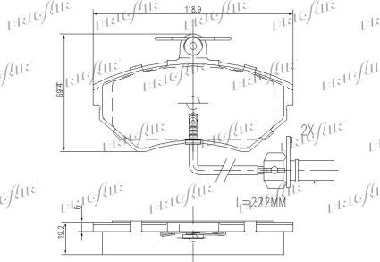 Frigair PD10.522 - Тормозные колодки, дисковые, комплект www.autospares.lv