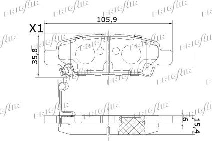 Frigair PD18.505 - Bremžu uzliku kompl., Disku bremzes autospares.lv