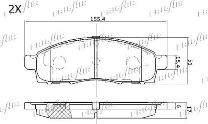 Frigair PD21.514 - Bremžu uzliku kompl., Disku bremzes www.autospares.lv