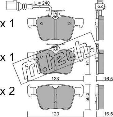 Fri.Tech. 997.1 - Bremžu uzliku kompl., Disku bremzes www.autospares.lv