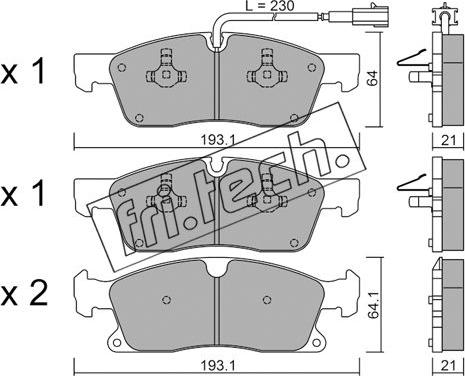 Fri.Tech. 942.5 - Bremžu uzliku kompl., Disku bremzes www.autospares.lv