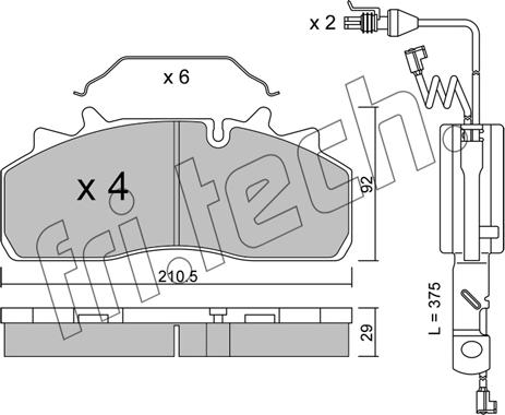 Fri.Tech. 947.0W - Bremžu uzliku kompl., Disku bremzes www.autospares.lv