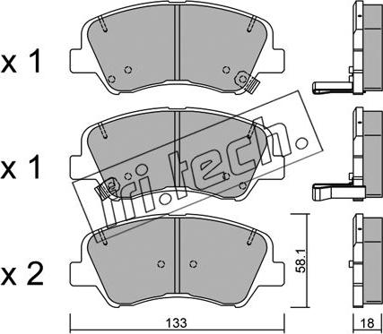 Fri.Tech. 959.0 - Тормозные колодки, дисковые, комплект www.autospares.lv