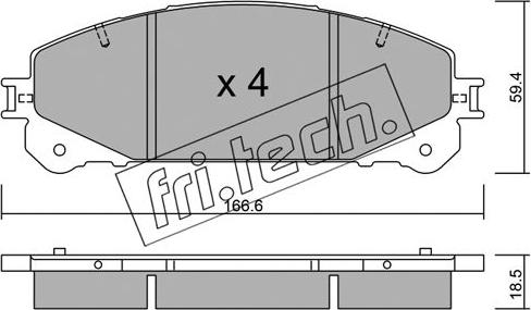 Fri.Tech. 954.1 - Bremžu uzliku kompl., Disku bremzes www.autospares.lv