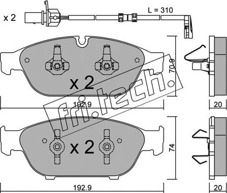 Fri.Tech. 969.0W - Bremžu uzliku kompl., Disku bremzes www.autospares.lv