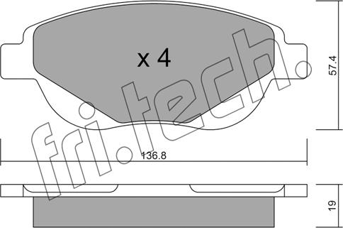 Fri.Tech. 964.0 - Bremžu uzliku kompl., Disku bremzes www.autospares.lv