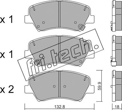 Fri.Tech. 960.0 - Тормозные колодки, дисковые, комплект www.autospares.lv