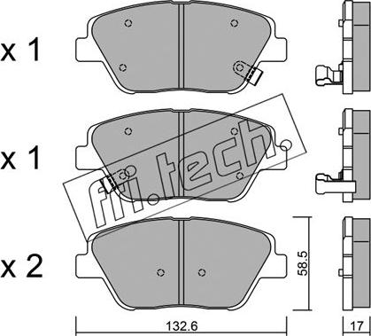 Fri.Tech. 961.0 - Bremžu uzliku kompl., Disku bremzes www.autospares.lv