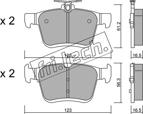 Fri.Tech. 967.0 - Тормозные колодки, дисковые, комплект www.autospares.lv