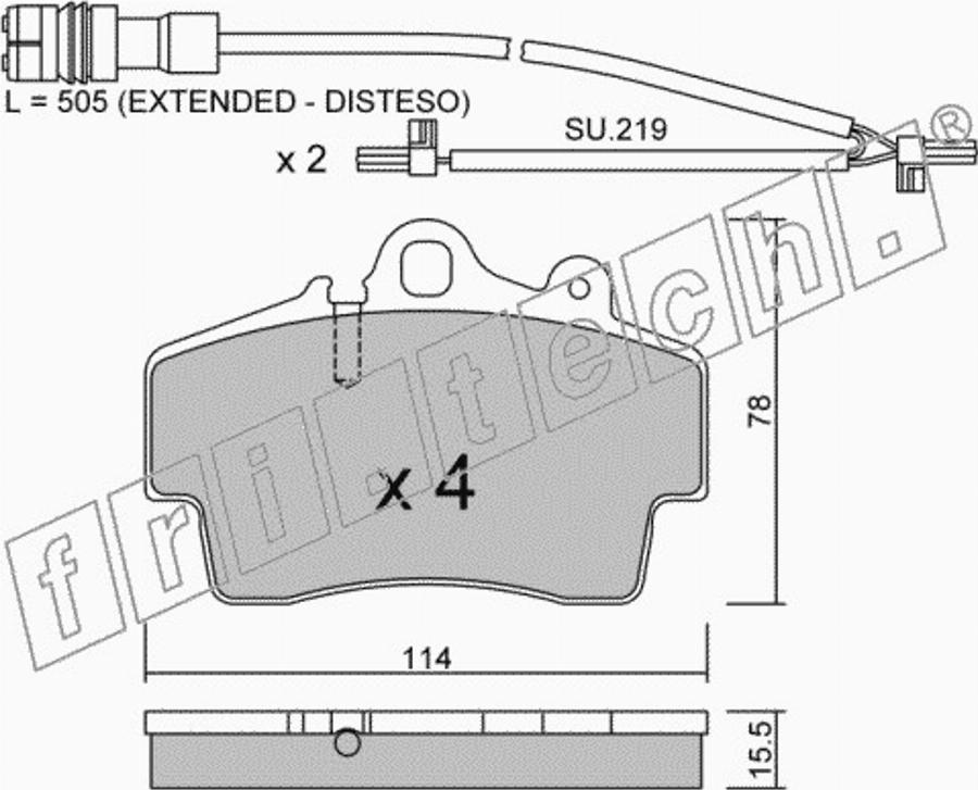 Fri.Tech. 9080W - Bremžu uzliku kompl., Disku bremzes www.autospares.lv