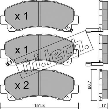 Fri.Tech. 919.0 - Bremžu uzliku kompl., Disku bremzes www.autospares.lv