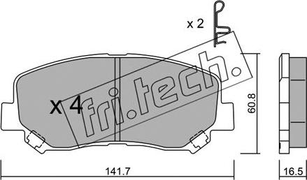 Fri.Tech. 985.0 - Тормозные колодки, дисковые, комплект www.autospares.lv