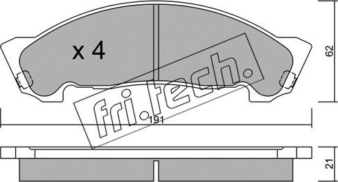 Fri.Tech. 988.0 - Bremžu uzliku kompl., Disku bremzes www.autospares.lv