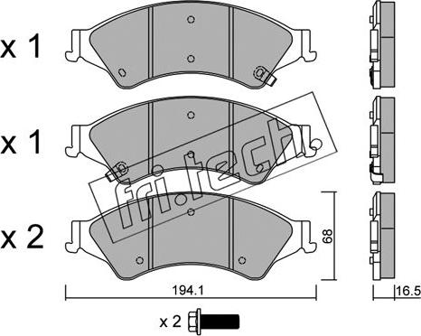 Fri.Tech. 987.0 - Bremžu uzliku kompl., Disku bremzes autospares.lv