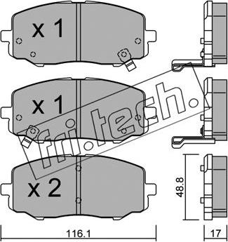 Fri.Tech. 930.0 - Тормозные колодки, дисковые, комплект www.autospares.lv