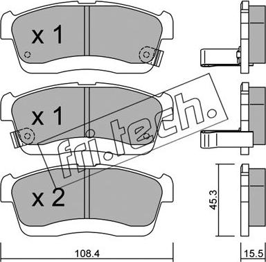 Fri.Tech. 932.0 - Тормозные колодки, дисковые, комплект www.autospares.lv