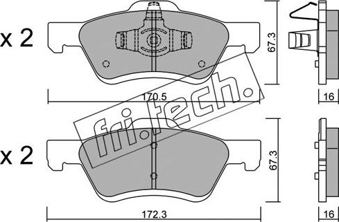 Fri.Tech. 923.0 - Bremžu uzliku kompl., Disku bremzes autospares.lv