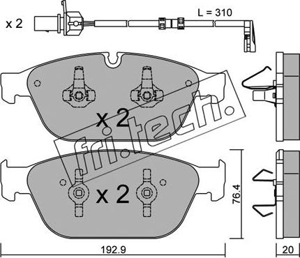 Fri.Tech. 970.0W - Bremžu uzliku kompl., Disku bremzes www.autospares.lv