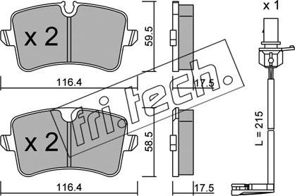 Fri.Tech. 971.0W - Brake Pad Set, disc brake www.autospares.lv