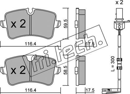 Fri.Tech. 971.1W - Brake Pad Set, disc brake www.autospares.lv