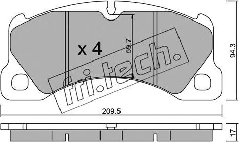 Fri.Tech. 973.3 - Bremžu uzliku kompl., Disku bremzes www.autospares.lv