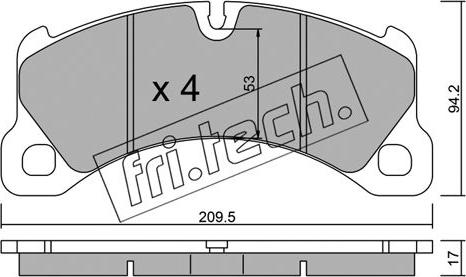 Fri.Tech. 972.0 - Bremžu uzliku kompl., Disku bremzes www.autospares.lv