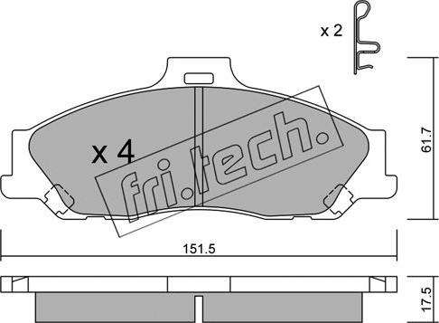 Fri.Tech. 495.0 - Bremžu uzliku kompl., Disku bremzes autospares.lv