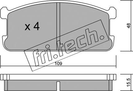 Fri.Tech. 496.0 - Тормозные колодки, дисковые, комплект www.autospares.lv