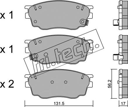 Fri.Tech. 491.0 - Bremžu uzliku kompl., Disku bremzes autospares.lv