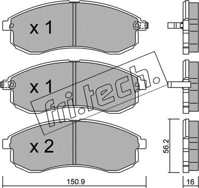 Fri.Tech. 498.0 - Brake Pad Set, disc brake www.autospares.lv