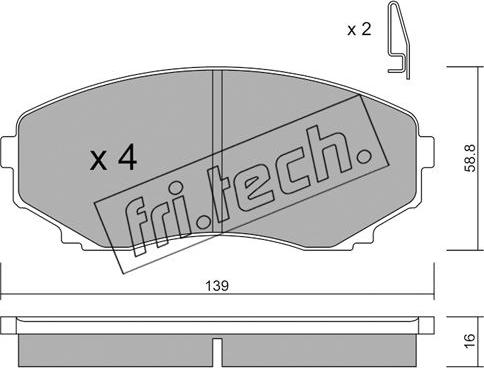 Fri.Tech. 493.0 - Brake Pad Set, disc brake www.autospares.lv