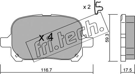 Fri.Tech. 444.0 - Brake Pad Set, disc brake www.autospares.lv