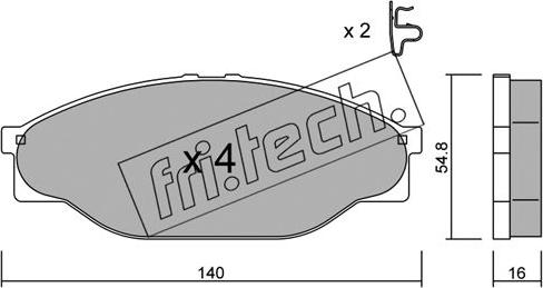 Fri.Tech. 448.0 - Brake Pad Set, disc brake www.autospares.lv