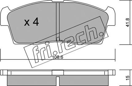 Fri.Tech. 455.0 - Bremžu uzliku kompl., Disku bremzes autospares.lv