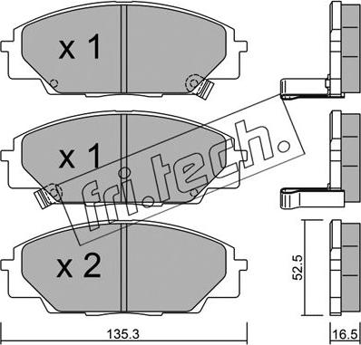 Fri.Tech. 450.0 - Brake Pad Set, disc brake www.autospares.lv