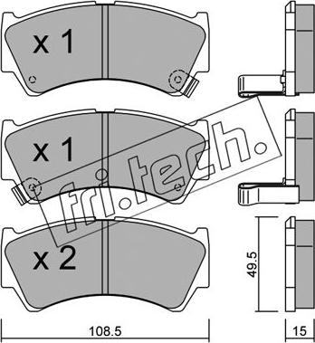 Fri.Tech. 452.0 - Brake Pad Set, disc brake www.autospares.lv