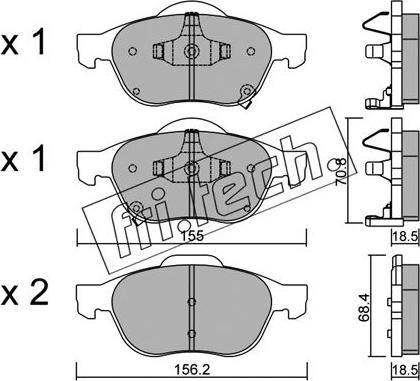 Fri.Tech. 464.0 - Bremžu uzliku kompl., Disku bremzes autospares.lv