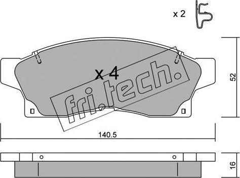 Fri.Tech. 460.0 - Bremžu uzliku kompl., Disku bremzes autospares.lv