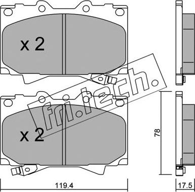 Fri.Tech. 468.0 - Bremžu uzliku kompl., Disku bremzes autospares.lv