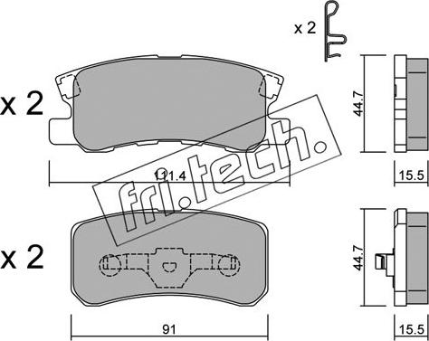 Fri.Tech. 415.0 - Bremžu uzliku kompl., Disku bremzes www.autospares.lv