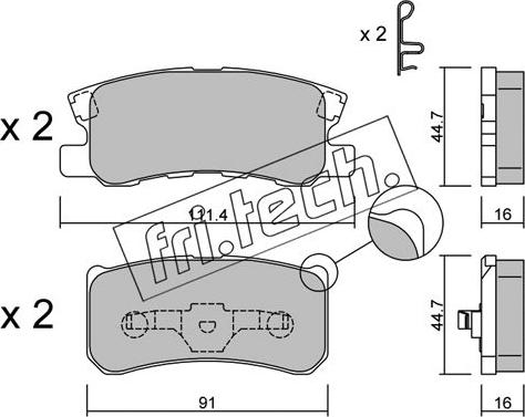 Fri.Tech. 415.1 - Bremžu uzliku kompl., Disku bremzes autospares.lv