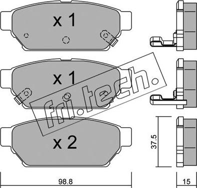 Fri.Tech. 411.0 - Тормозные колодки, дисковые, комплект www.autospares.lv