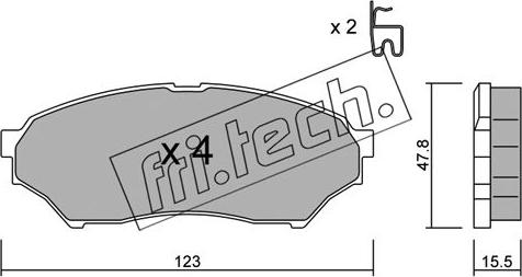 Fri.Tech. 412.0 - Bremžu uzliku kompl., Disku bremzes www.autospares.lv